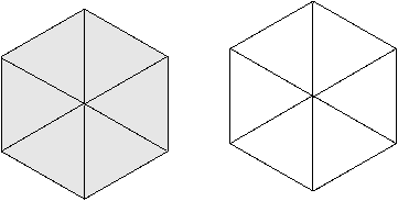 generation of two hexagons from original equilateral triangle