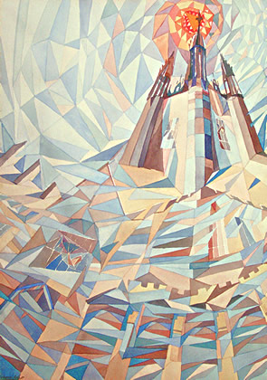 Sun & Carillon, watercolour painting by Wayne Roberts